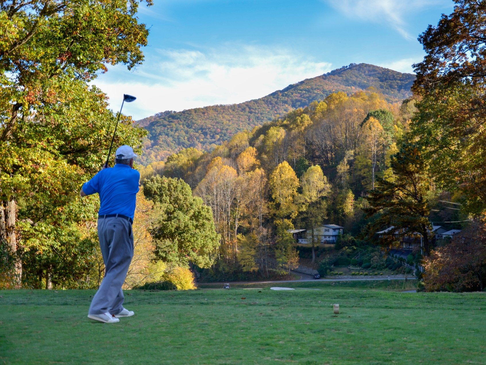 Golfer taking a swing