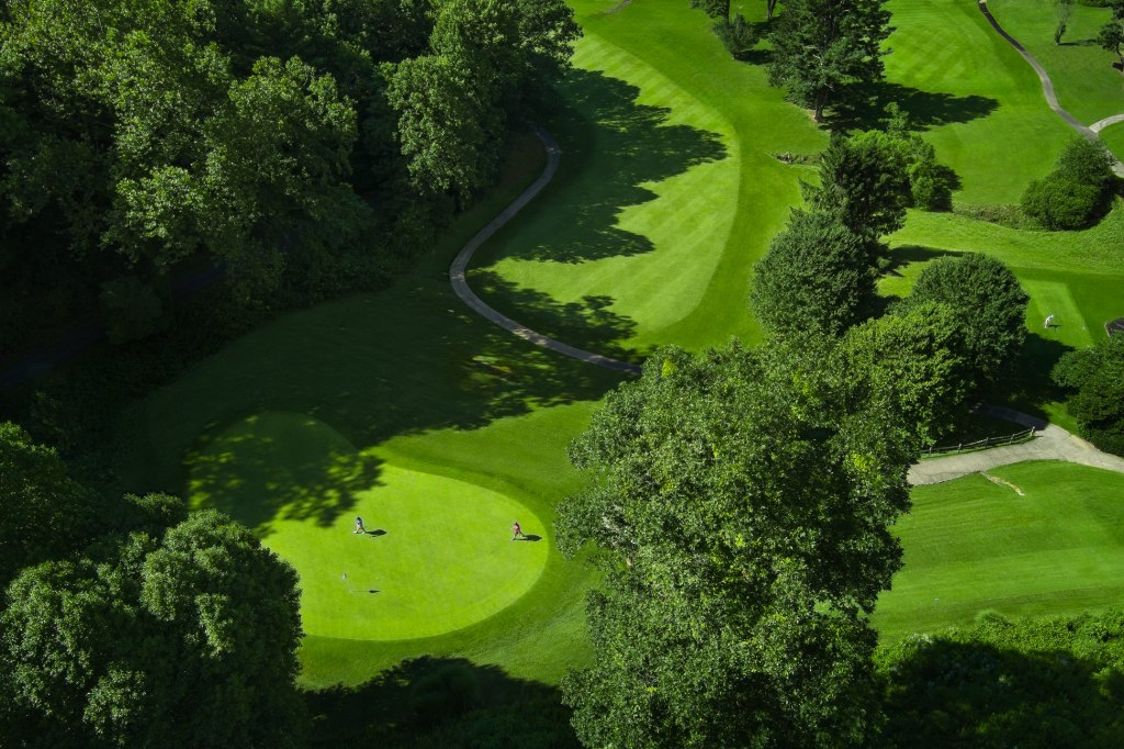 Aerial view of golf course